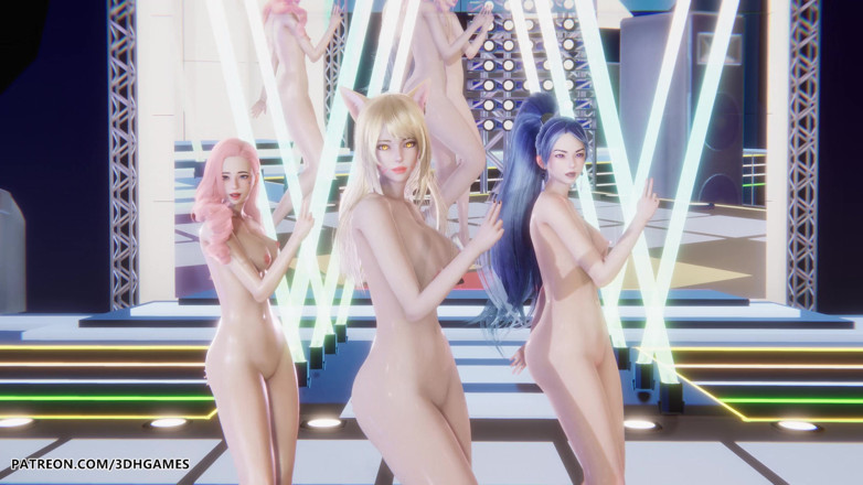 3D-Hentai Games: Red Velvet - Rusă ruletă Ahri Evelynn Akali Dans sexy nud...