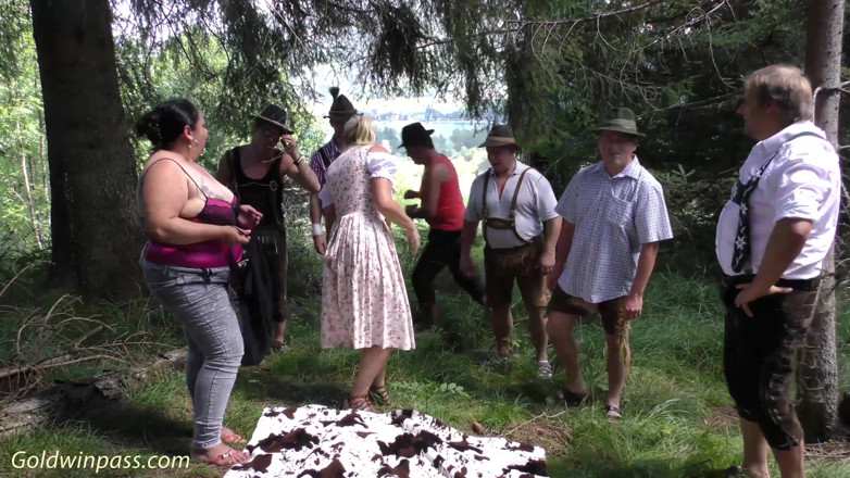 Goldwin pass: German outdoor lederhosen groupsex orgy