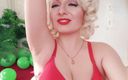 Arya Grander: Female Domination Video: Mistress in red lingerie teasing by sweaty...