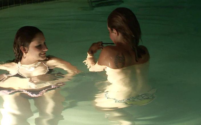 My Favorite Pornstars: Two hot teens swims naked in the pool