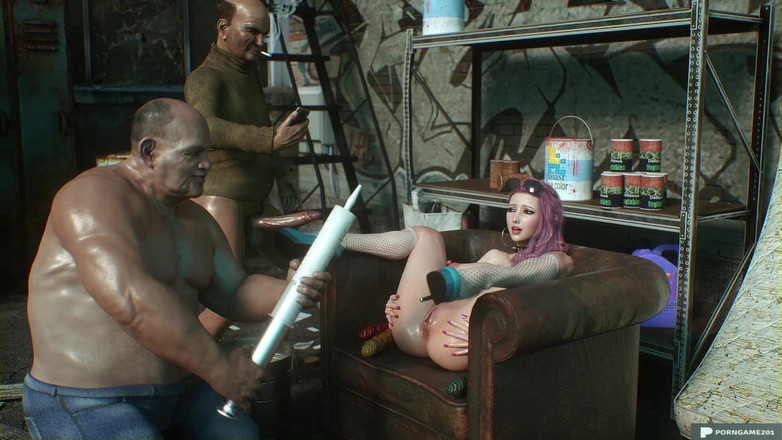 Porngame201: Awek panas bertiga dengan 2 orang sesat tua di ghetto #2 - hentai 3d,...