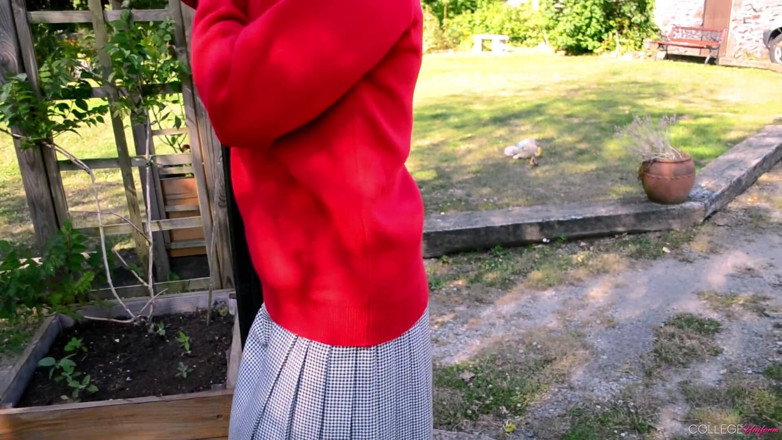 College Uniform: Red Uniform Video Featuring Natahlia Steel