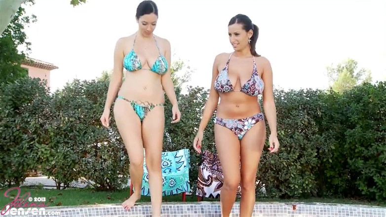 Jelena Jensen: Jelena Jensen &amp; Sensual Jane hot frisky lesbian pussy pool time!!