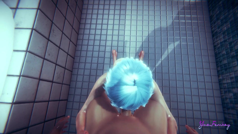 Yaoitube: Yaoi Femboy POV Blue Suck a Dick and Bareback in...