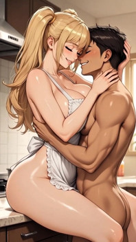 Baise dans la cuisine avec ma belle-mère japonaise de 45 ans super sexy - gros seins