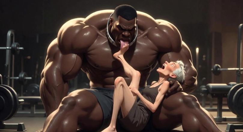 YOUR BEST FANTASY: Granny Moaning in Pleasure - Strong Black Man Sucking Her Feet