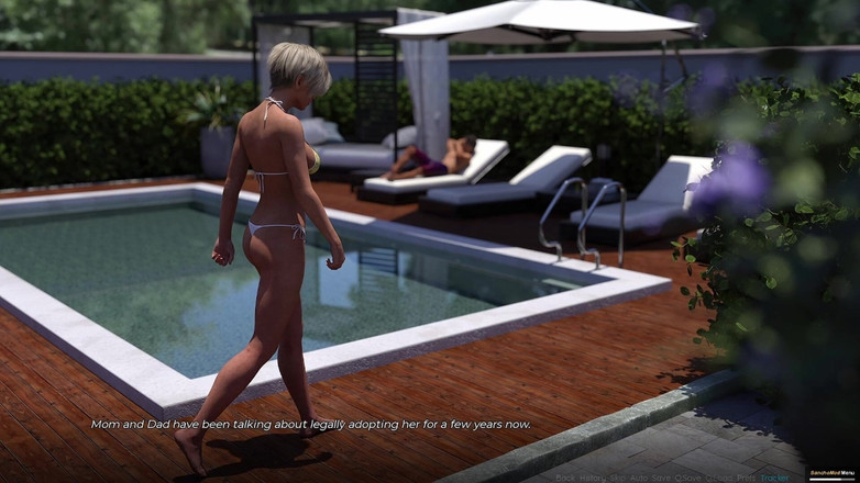 AVN Teller: 여름 향기 #1 - 수영복을 입은 거유 금발 의붓여동생 이브를 만나다