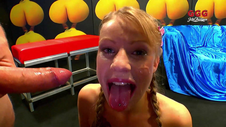 Erotic Planet Studio: Blonde Ggg Slut Swallows Massive Loads - Intense Bukkake