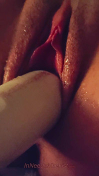 Left with the Hitachi Wand in My Pussy