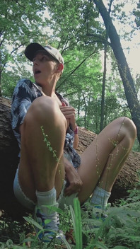 Voyeur in Forest - Girl Masturbates Outdoor