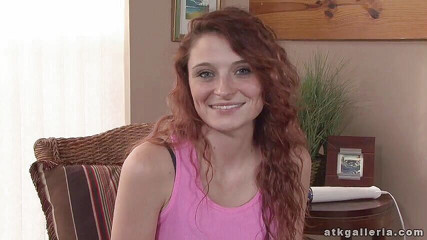 ATK Fans (Solo): Redhead beauty enjoys toying her shaved twat