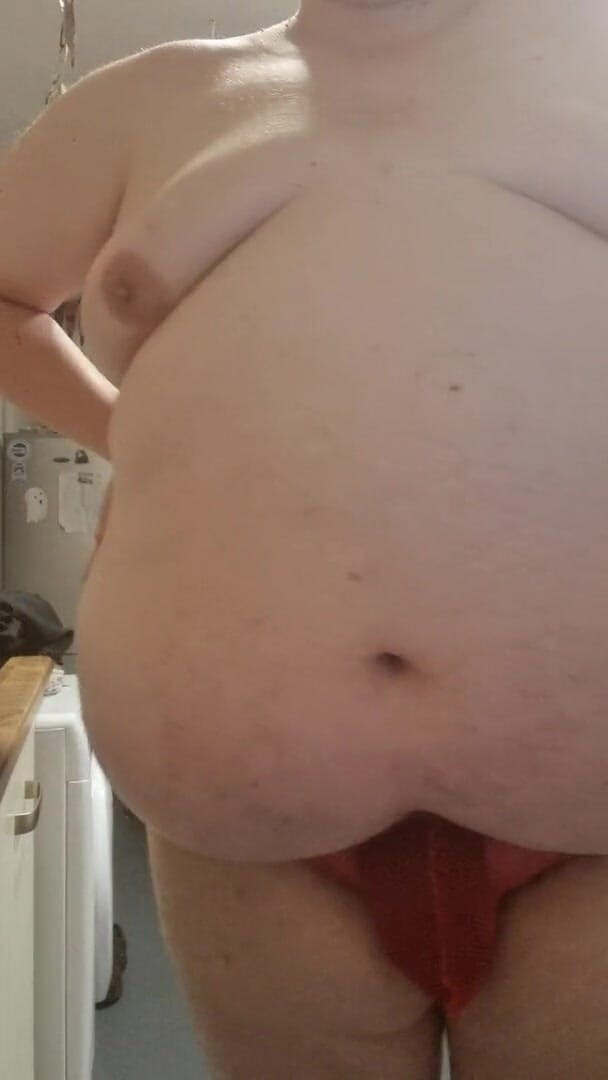 Big man: Red thongs