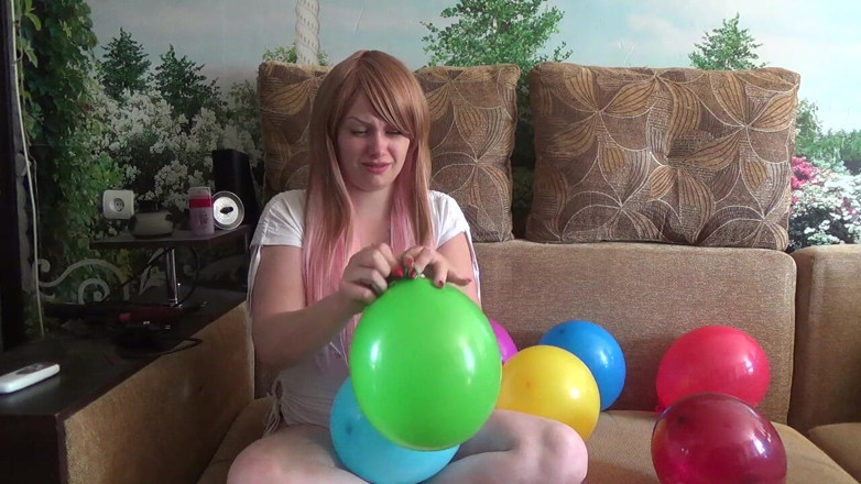 Goddess Misha Goldy: I Am Blowing 10 Different Color Balloons!