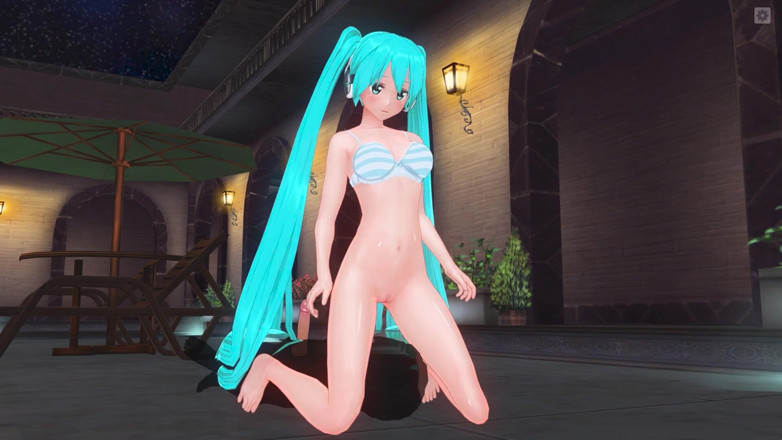 H3DC: 3D Hentai. Fan eats Miku pussy