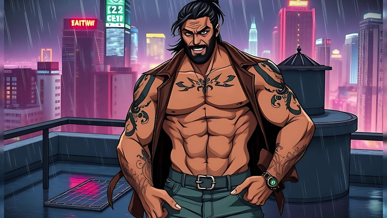 Erotic Man: Lelaki hunky yang kuat dibuat dengan Ai