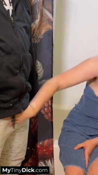 Pink Hair Natural Tits MILF Amazing Blowjob for His Small Dick