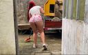 Curious Electra: Very Hot Maid Cleaning the Construction Site