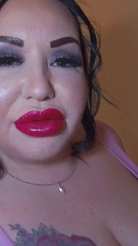 Pink Latex - BBW Deep Throats Her Toys!