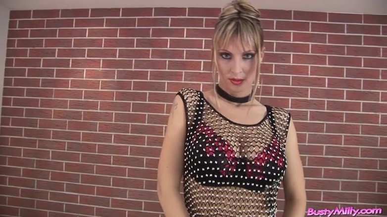 Busty Cafe: Milly Moris Sexy in Mesh