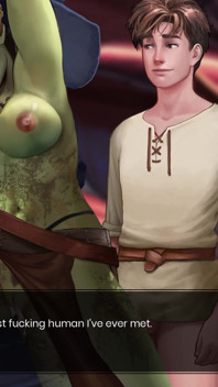 Dicke möpse, riesige orc-frau, schmutziger sex im freien und muschi-creampie - animiertes porno-spiel mit cartoon - was für eine legende! - Teil 25