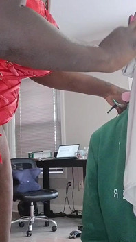 Ebony Goddess Getting Her Panties Clean by Submissive Slave