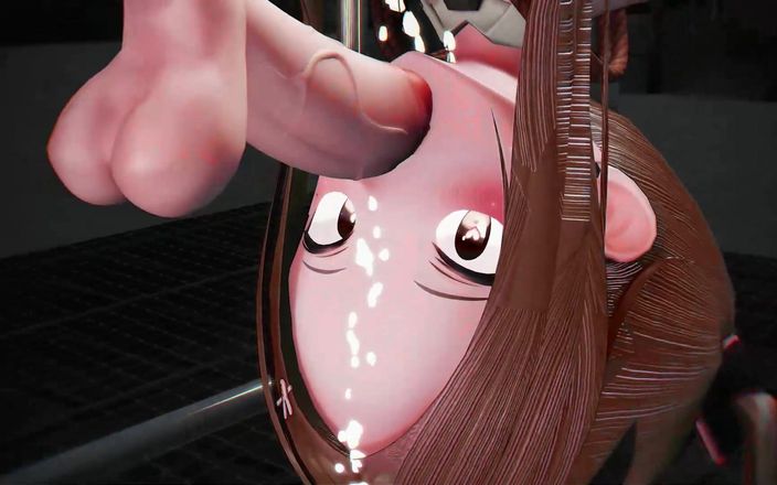 Smixix: 縛られた、変態、ボンデージ、フェラチオ、タイプ、Lo、MMD、3D、茶色、髪、色、編集、Smixix