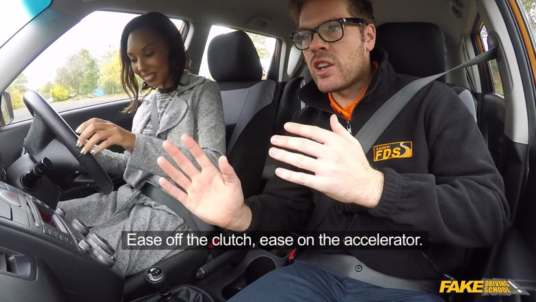 Fake Driving School: Fake Driving School- Gorgeous Black Sade Fails Her Test in...