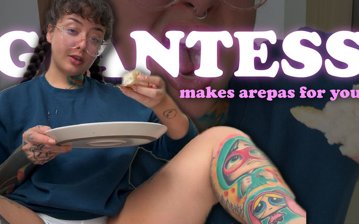 Pedazodchicle: Riesin macht Arepas und isst sie vor ihrer kleinen freundin