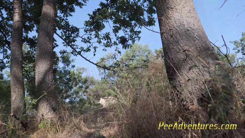 Pee Adventures: Pee accident trough my short shorts outdoor