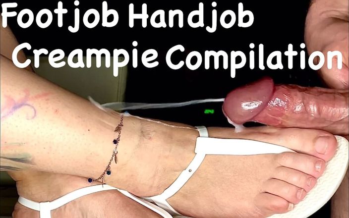 Zsaklin&#039;s Hand and Footjobs: Footjob Handjob Creampie Compilation