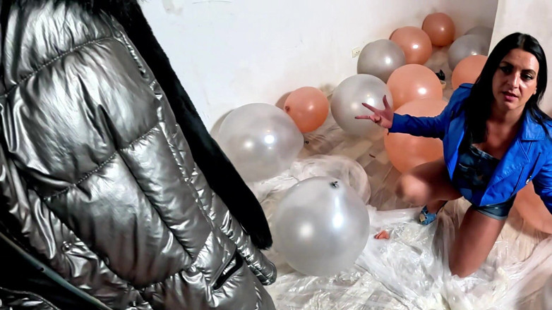 MilfyCalla: Dominant Denim MILF Balloon Humiliation. Giant Popping, Deepthroat, Doggy and...