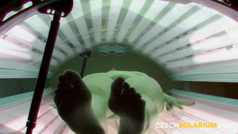 Czech Solarium: Czech Solarium 139: Big-tittied Brunette Strips Down Again