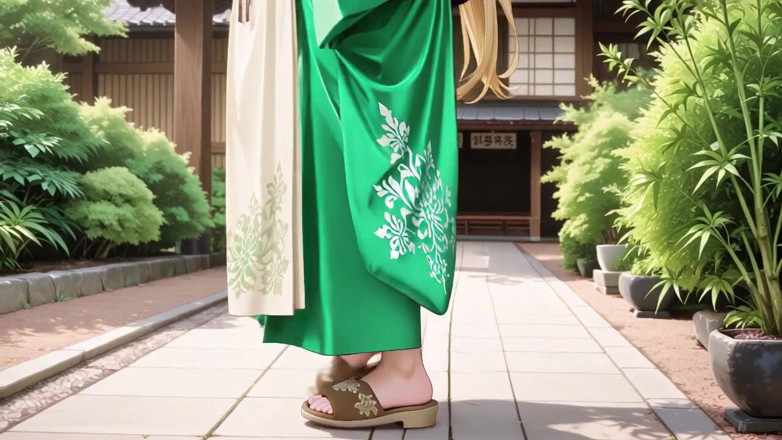 Tay Swift X: Lazy Japanese Corridor Morning, She Breathes Heavy Touching Her Chest...