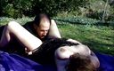 Vintage Usa: Hairy cock sucking pussy licking in the garden