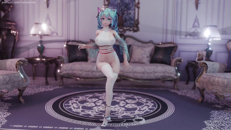 MikuMotion: Hatsune (g)i-dle - королева королеви, еротична уніформа,, колосальні груди, тремтять