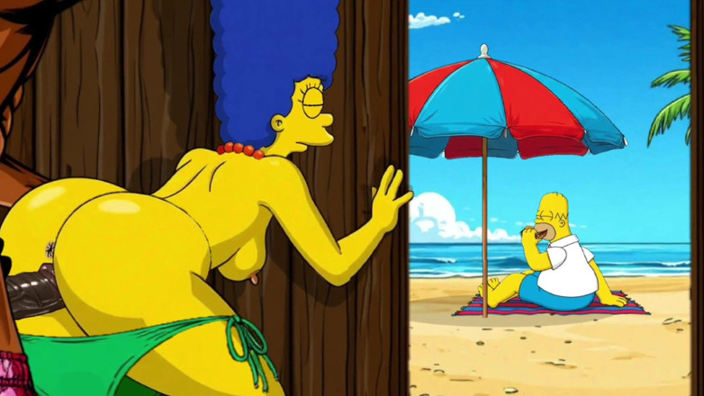 Octopussy Lovers Club: समुद्र तट कुतिया 2: वीर्य से भरी चूत। कार्टून सिम्पसन पैरोडी।