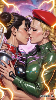 Hot Kissing Chun Li and Cammy