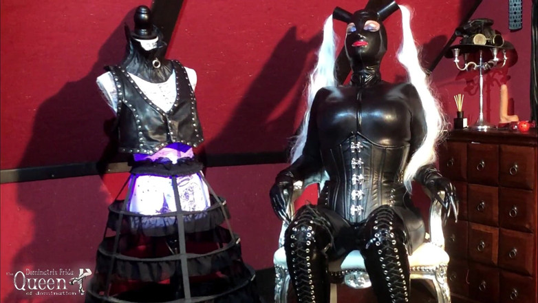 Dominatrix Frida: 라텍스 캣수트를 입은 Dominatrix Frida - 쪼이는 코르셋 - 발레 부츠 - 긴 손톱