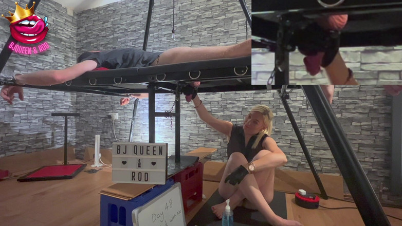 BJQueen and Rod: Dojící stůl cudnost Odemknutí několika zničených orgasmů