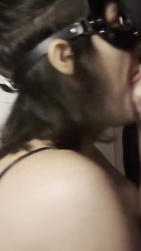 Horny Slut Sucking Dick and Taking a Facial at the Gloryhole