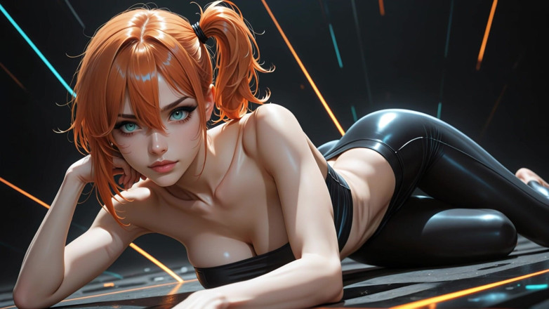 Neural Desires: 오렌지 히트 인 리퀴드 블랙(ai)