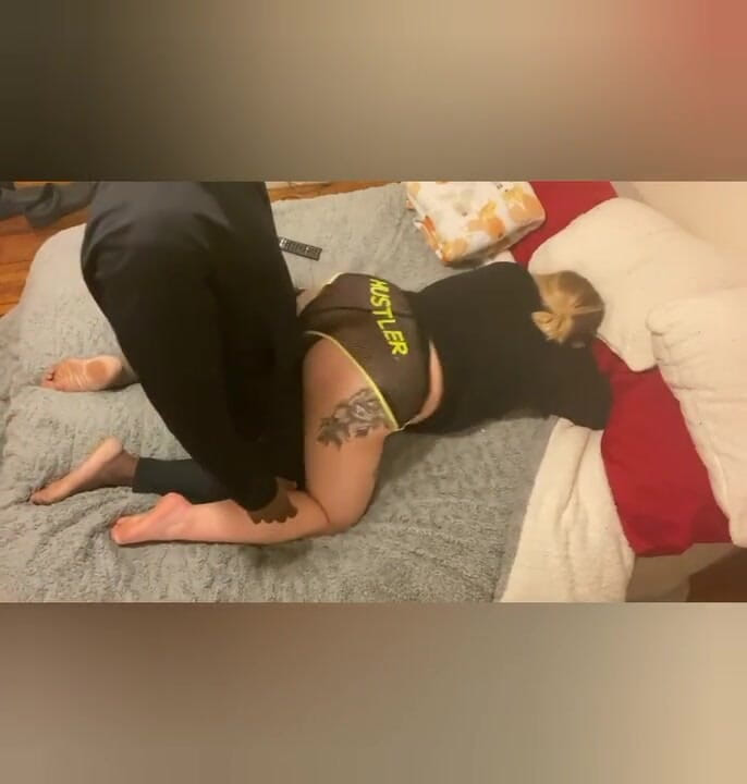BootyCakez: Creampied while wearing her hustler booty shorts