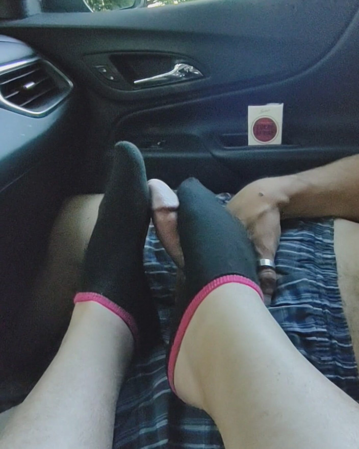 SocksAddict69: Footjob Sockjob with Black Girls' Ankle Socks - Cum on Socks