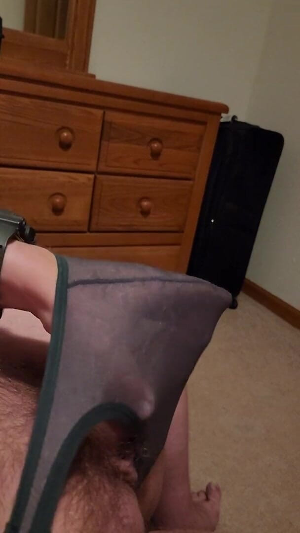 Thong boy: See through thong and cum