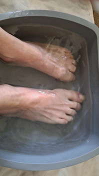 Simp to My Veiny Feet Soaking in a Foot Bath