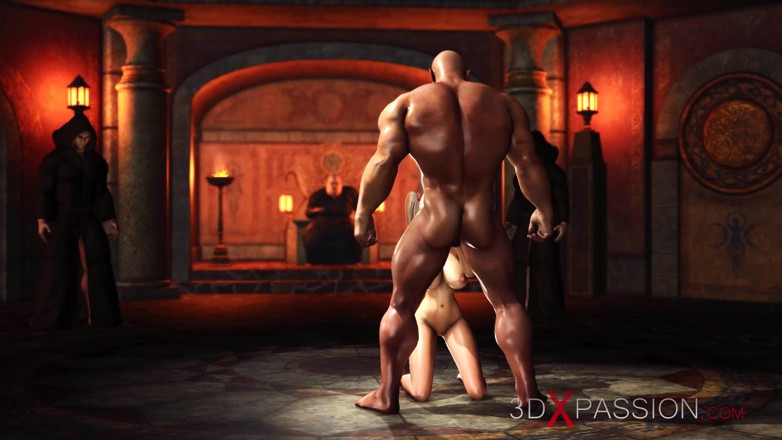 3dxpassion: 의식. 중세 성에서 큰 남자에게 따먹히는 섹시한 젊은 금발