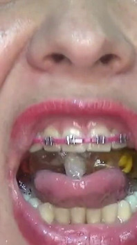 Swallowing Completely and Playing with Hooks Inside a Condom