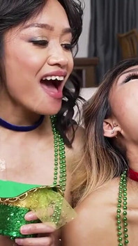 Horny Teens Get Caught Flashing Their Tits on St. Patty's Day so They Fuck Their Stepdads
