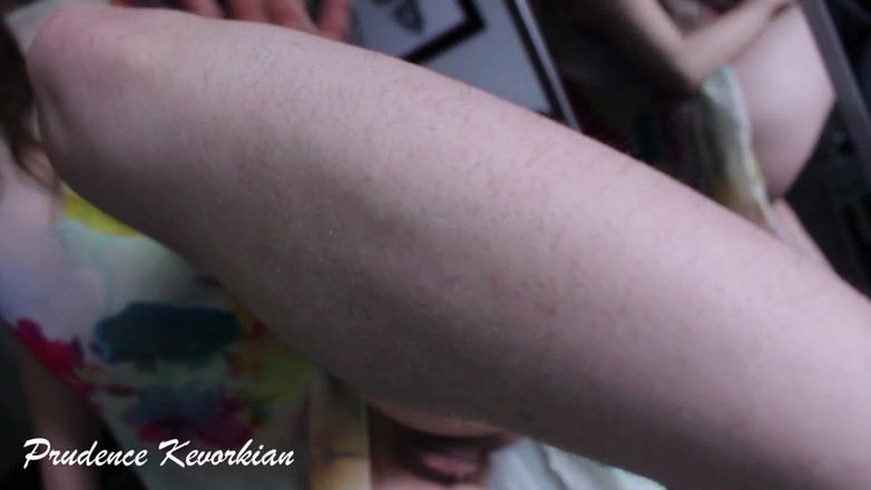 Prudence K Hairy & Shaving Fetish: Shaving fetish: electric razor brunette leg hair trimming