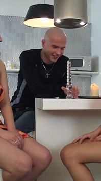 FIRSTANALQUEST - FFM anal with a big ass chick taking a big dick so deep